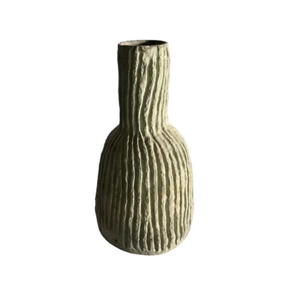 BIDK Home Vertical Striped Paper Mache Vase - 15.75"