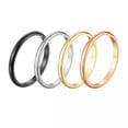 thumbnail image 6 of GKNET Stainless SteelFinger Ring Women Ring 2mm Couple Ring Prime Ring Circle Plain ~-rose gold-7, 6 of 9