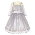 thumbnail image 2 of Girls Dress Gray Cape Pearl Belt Wedding Party 4 Years, 2 of 9