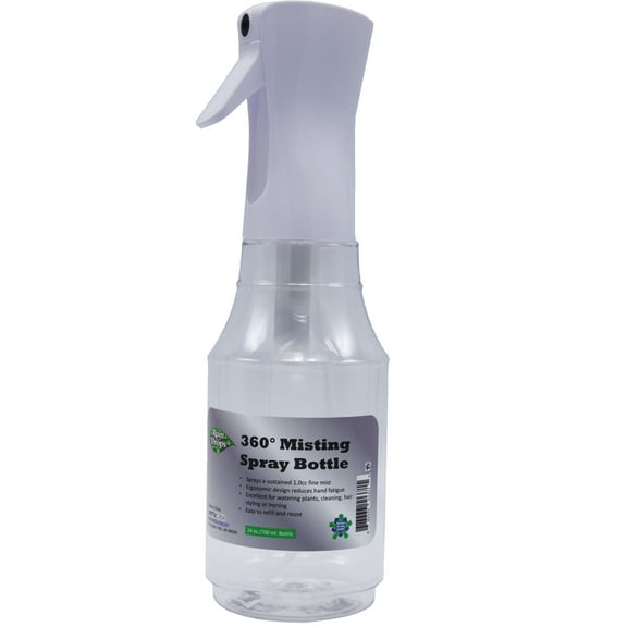 Raindrops Plastic Fine Mist Spray Bottle, White, 24 fl oz
