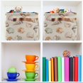 thumbnail image 6 of Yayeee 2 Pack Canvas Storage Basket with Handles for Shelves Fabric Bins Closet Organizer, Green Watercolor Seashells, 6 of 8