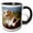 Black/White, variant on 3drose, Basset Hound, 11oz Two-tone Blue Mug