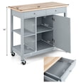 thumbnail image 2 of Gymax Kitchen Island Utility Cart Rolling Storage Trolley w/ Open Shelves & 2 Drawers, 2 of 10