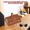 thumbnail image 4 of Organizador de anteojos de cuero plegable 2/3/4/5/6 caja de almacenamiento de gafas de sol de múltiples ranuras portátil de viaje para gafas Almacenamiento y organización del hogar L6402 marrón Bewildely HA003745-06B, 4 of 6