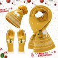 thumbnail image 2 of HNMKIU Three Piece Cold Proof Knitted Hat Scarf Set With European Autumn Winter Warm Accessory For Daily Casual Wear Yellow - One Size, 2 of 7