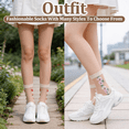 thumbnail image 5 of 15 Pairs Women Sheer Floral Socks Lace socks Thin Sock See Through Sock for Women Ladies, 5 of 6