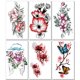 thumbnail image 1 of 6 uds arte tatuaje falso impermeable flor desechable tatuaje pegatinas para niños niñas, 1 of 9
