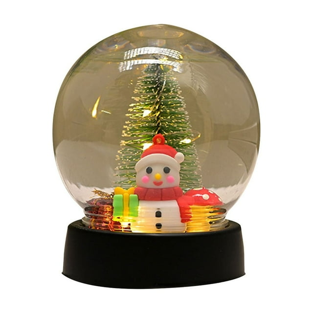 kjfeif Christmas Globe with LED Lights Globe Decor with Santa Christmas Tree & Festive Scenes for Christmas Decor Christmas Party Home Table Craft Decorations