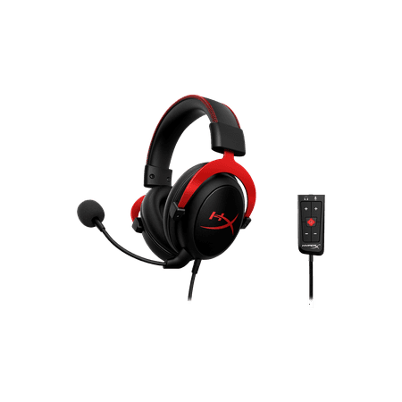 HyperX - Cloud II Wired Gaming Headset for PC, Xbox X|S, Xbox One, PS5, PS4, Nintendo Switch, and Mobile - Black/Red