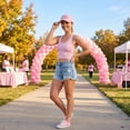 thumbnail image 4 of Breast Cancer Awareness Accessories Hats Pink Ribbon Hummingbird Angel Wings Print Breast Cancer Awareness Hats Casual Adjustable Baseball Cap, 4 of 5