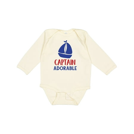 

Inktastic Captain Adorable Sailing Boat Sailor Sailing Gift Baby Boy Long Sleeve Bodysuit