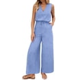 thumbnail image 2 of Edvintorg Jumpsuits for Women Dressy Casual Wide Leg Jumpsuit Summer Rompers Jumpers with Pockets Beach Vacation Travel Clothes, 2 of 8