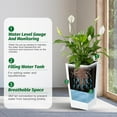 thumbnail image 3 of 16" Tall Planter Set of 2,Heavy Duty Tall Planter,High Front Porch Planter Pots with Drainage Holes＆Water Level Monitor＆Inner Bucket, Automatic Watering,Indoor/Outdoor,Tree,White, 3 of 9
