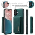 thumbnail image 3 of for iPhone 16 Case Wallet, 2 in 1 Detachable Magnetic Card Holder PU Leather Kickstand Phone Case [Card Cash Slot] [Wireless Charging] Shockproof Cover For iPhone 16,Green, 3 of 11