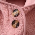 thumbnail image 5 of GYRATEDREAM 4-12Y Girls Boys Hooded Fleece Jacket Toddler Baby Button down Solid Color Wool Outwear Coat with Pockets Kids Children Warm Fall Winter Clothes Pink, 5 of 8