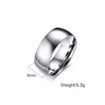 thumbnail image 6 of 2/3/4/6/8mm Silver Band Men Women's 316L Stainless Steel Engagement Ring Sz 5-13, 6 of 9