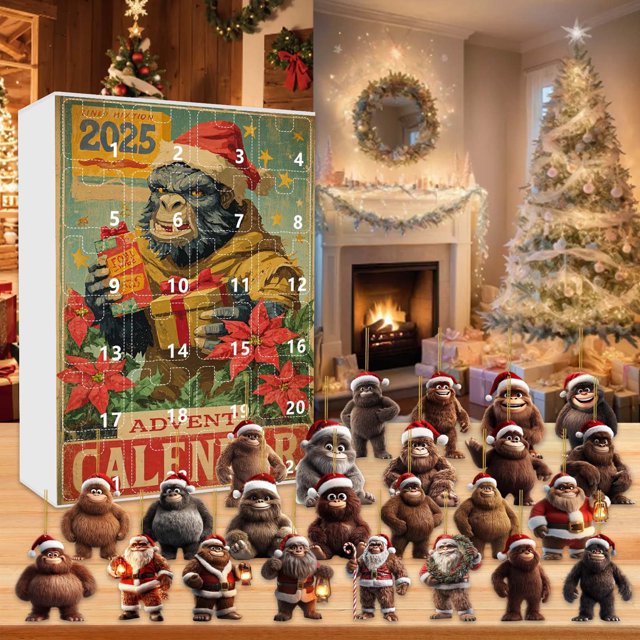 Calendario de Cuenta Regresiva para Navidad 2025 con 24 Regalos Sorpresa | Muñecos 2D y Colgante Navideño | Fácil de Colgar y Reutilizable | Decoración Festiva para El Árbol de Navidad | Material Acr