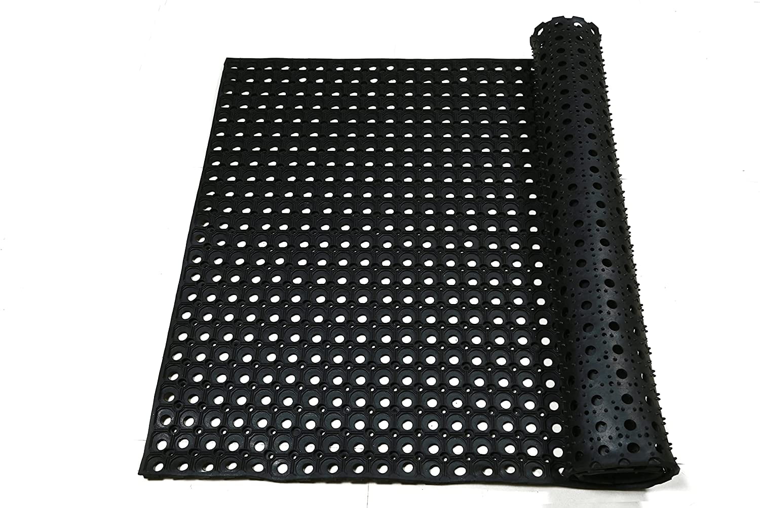 Anti-Fatigue Rubber Floor Mats for Kitchen Restaurant Heavy Duty Black 36"X60" 