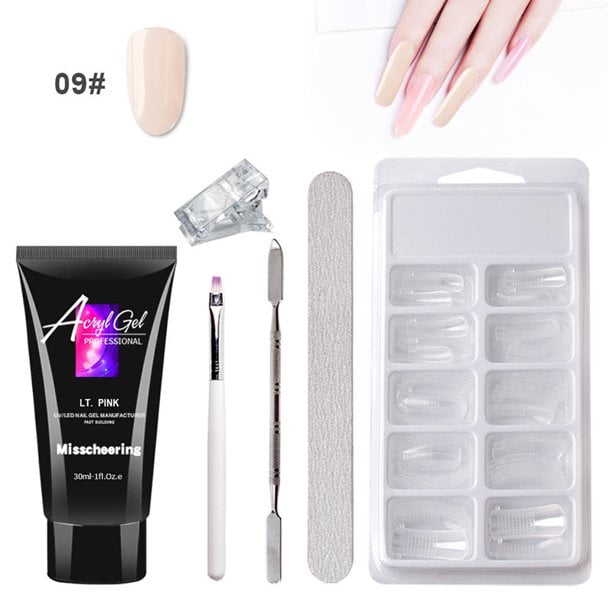 Noctfls Poly Extension Gel Nail Kit UV Acryl Builder All In One Kit for Nail Manicure Starter Kit DIY at Home