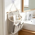 thumbnail image 6 of Wall Hanging Storage Bag,Large Capacity Multi-Pocket Canvas Wall Organizer for Over The Door | Closet Storage Pouch with Hang Rope | Perfect for Bathroom Kitchen & Bedroom,Gray, 6 of 7