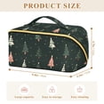 thumbnail image 4 of FORMRS Makeup Bag Travel Cosmetic Organizer for Women Fold Flat Zipper Pouch with Handle, Green Christmas Trees, 4 of 8