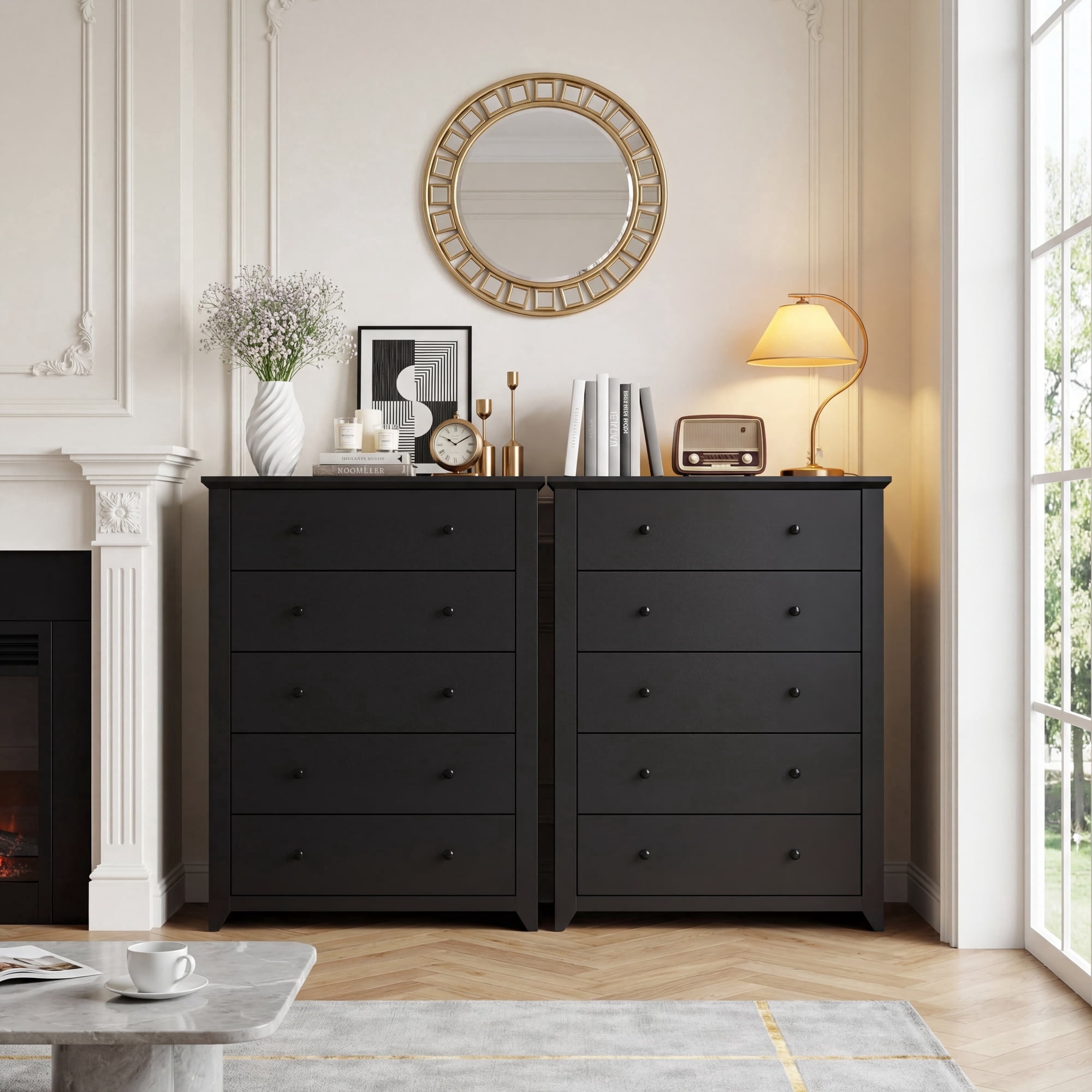 TrumanPick Black Dresser for Bedroom with 5 Drawers 47