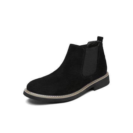 

SIMANLAN Mens Fashion Dress Boots Casual Slip On Leather Bootie Work Non-Slip Black 9.5