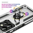 thumbnail image 5 of Dteck Case for Motorola Moto G Power 5G 2025/Moto G Play 2025,Shockproof Ring Stand Case Military Grade Silicone + PC Dual Layer Protection Armor Back Cover,Silver, 5 of 7