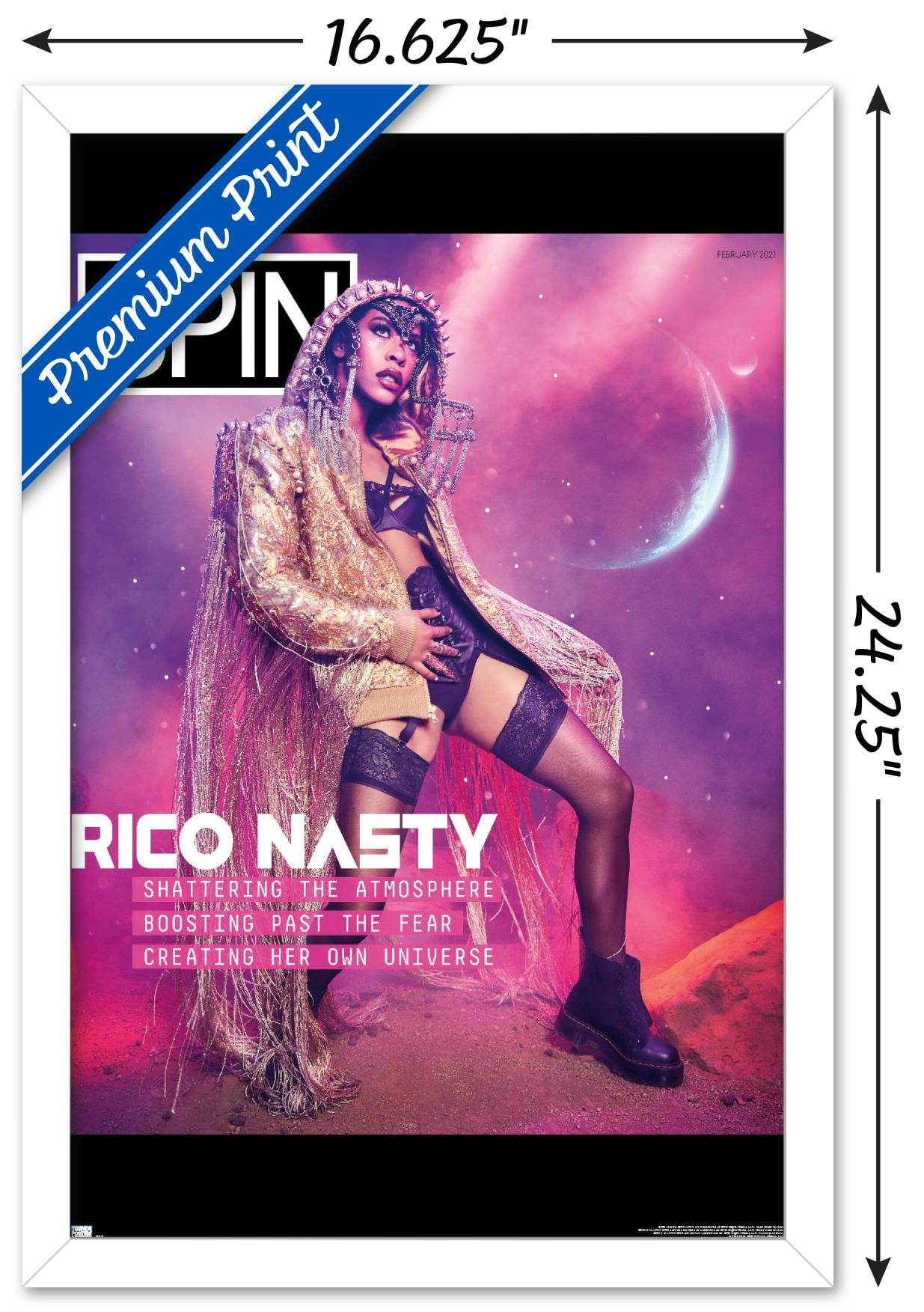 SPIN Magazine - Rico Nasty 21 Wall Poster, 14.725" x 22.375" Framed