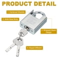 thumbnail image 3 of Uxcell Stainless Steel Padlocks, High-Security Padlock Keyed Different Shrouded Pad Locks Harden Shackle with Keys 1-3/16", 3 of 7