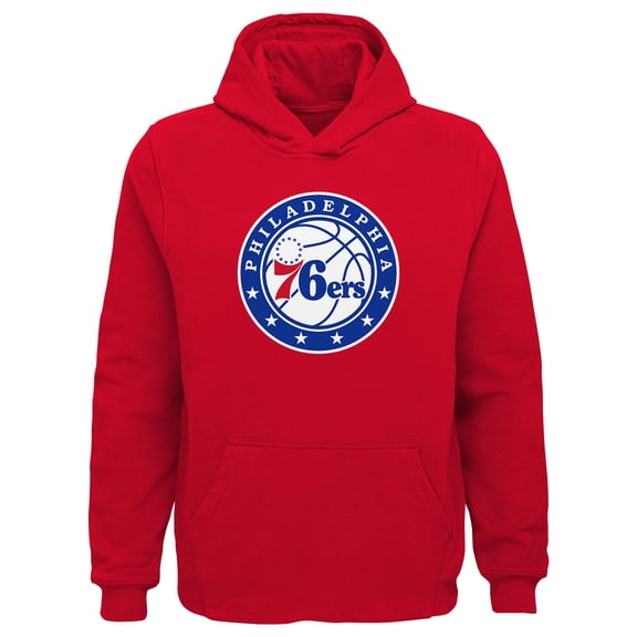 Youth Outerstuff Red Philadelphia 76ers Primary Logo Pullover Hoodie