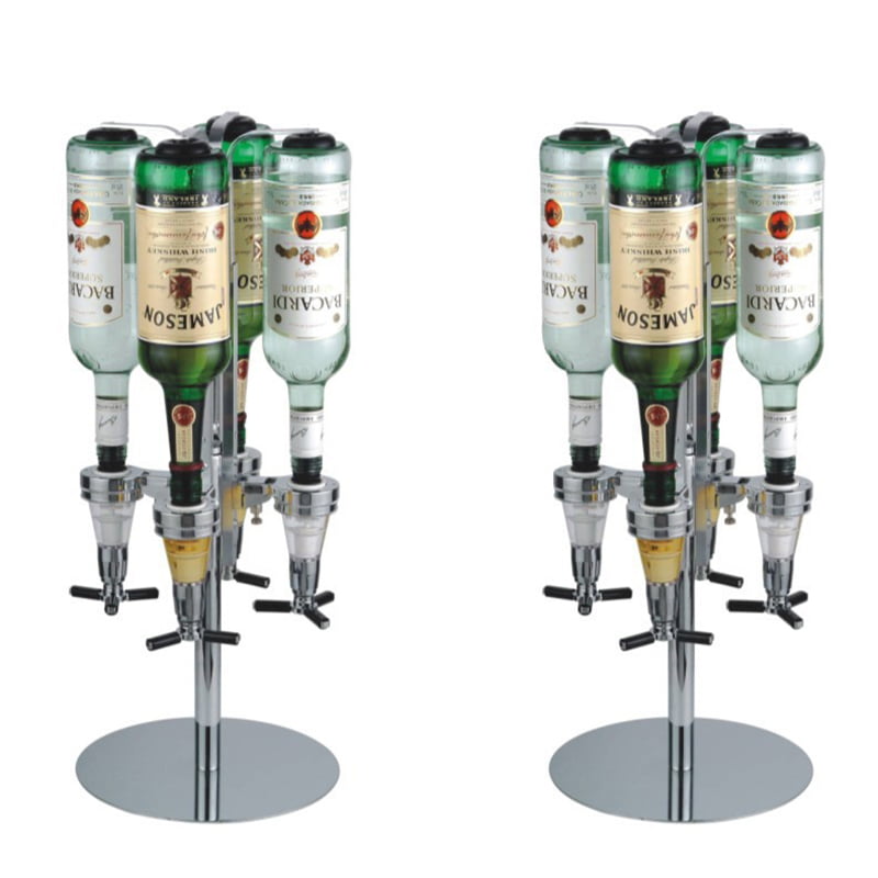 Excelvan Rotary 4-station Optic Bar Butler Drink Dispenser Stand Wine Dispenser Solo Optic Spirit Drinkware Set
