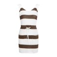 thumbnail image 5 of Women's Casual Tennis Dress Modern Print Sleeve Open Back V-Neck Short Dress for Everyday Wear Brown M, 5 of 6