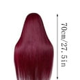 thumbnail image 3 of Wig with Bangs, Wigs for Women, Wig Women's 99J Red Wine Red Straight Long Hair Large Wig Headcover 70cm, 3 of 9