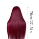 thumbnail image 3 of Peluca Larga, Lisa, Color Vino Tinto 99J, 70 Cm | 10 % Cabello Humano + 90 % Fibra Resistente Al Calor | Cabello Sintético Suave y Resistente Al Calor Hasta 160 °C | 180 % de Densidad, Atado a Media, 3 of 7