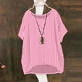 thumbnail image 5 of VBVC Women's Striped Short Sleeve Tunic Top,Ladies Crew Neck Casual Loose Fit Blouse,Lightweight Summer Shirts for Women,Pink,S-3XL, 5 of 7