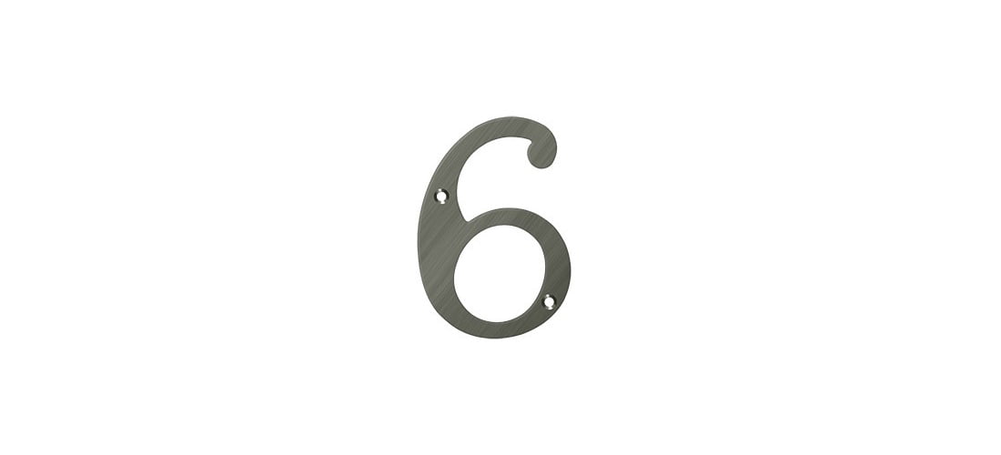 Deltana RN6-6U15A 6" Numbers, Solid Brass in Antique Nickel