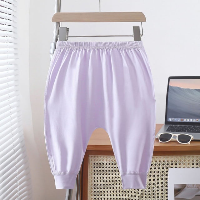 RXIRUCGD Pantalons Longs Décontractés à Rayures pour Enfants (Violet, Taille : 2 Ans)