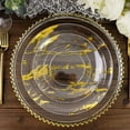 thumbnail image 2 of Efavormart Set of 10 | 10" Marble Disposable Plastic Plates, Dinner Plates - Clear & Gold for Wedding, Birthday, and Disposable Plates Party, Kitchen Dinnerware, 2 of 11