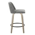 thumbnail image 2 of Toriano 26" Contemporary Fixed Height Counter Stool with Swivel in Light Grey Wood and Grey Noise Fabric with Round Black Metal Footrest by LumiSource - Set of 2, 2 of 3