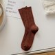 thumbnail image 1 of Calcetines de lana gruesos y cálidos de otoño e invierno para mujer, calcetines hasta media pantorrilla, calcetines de cachemira de color sólido, calcetines de pelo retro, gruesos y largos, 1 of 6