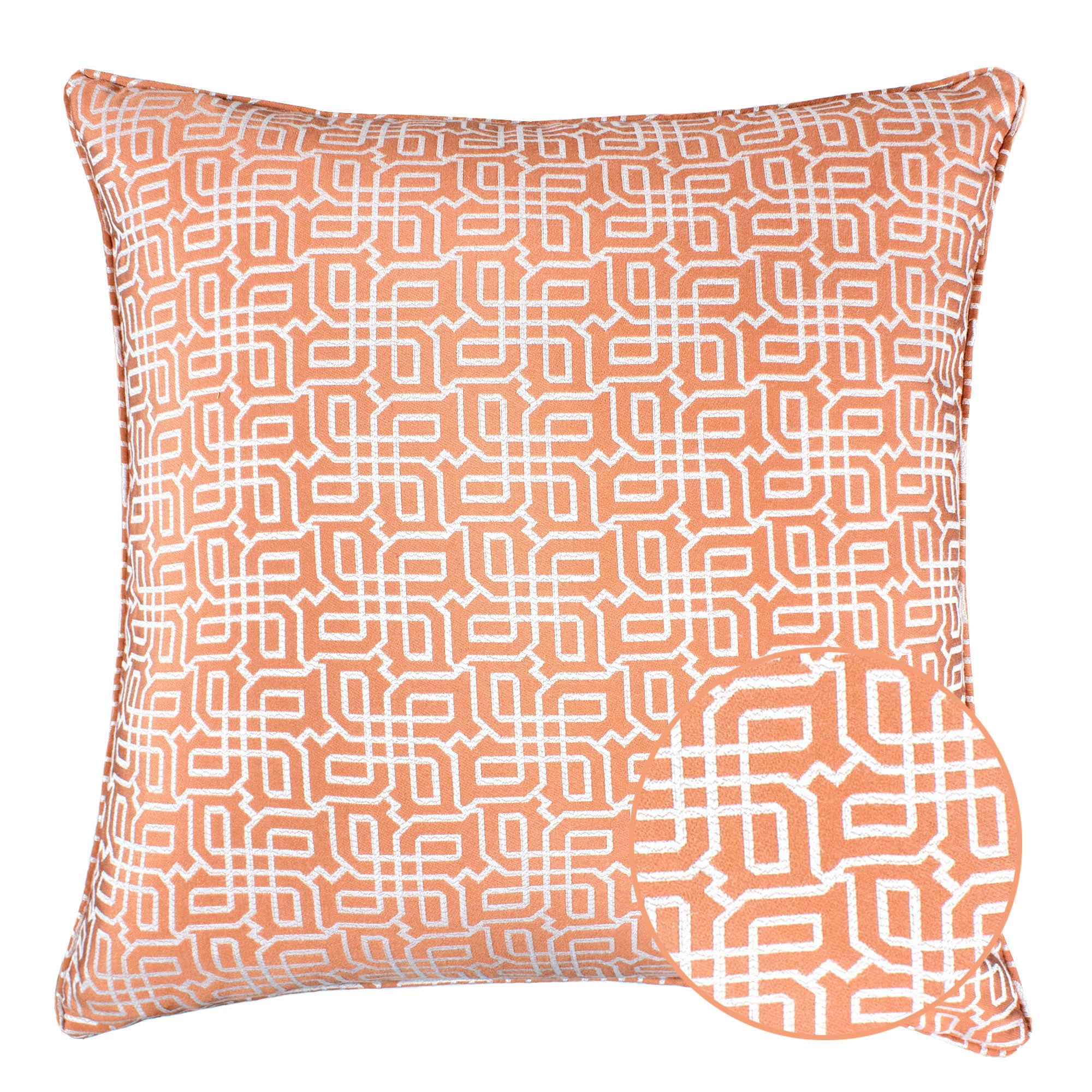 Seana Orange Geometric Polyester 20 in. x 20 in. Throw Pillow (Set of 2)