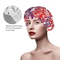 thumbnail image 4 of YFYANG Women's Double Waterproof Shower Cap, Red Floral Line Art Reusable Hair Cap for All Hair Styles and Head Sizes, 4 of 9