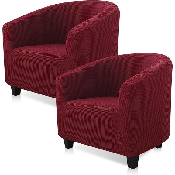 LINLIN Club Chair Slipcover, tub chair covers 2 piece, Universal Spandex Pattern Armchair Sofa Cover Cover Couch Slipcover for Living Room Club Bar Counter