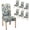 Grey Blue Flowers, variant on Dining Room Chair Covers 4 Pack Stretch Watercolor Floral Dining Chair Cover Washable Kitchen Chair Slipcovers Seat Protector for Home or Dining Room