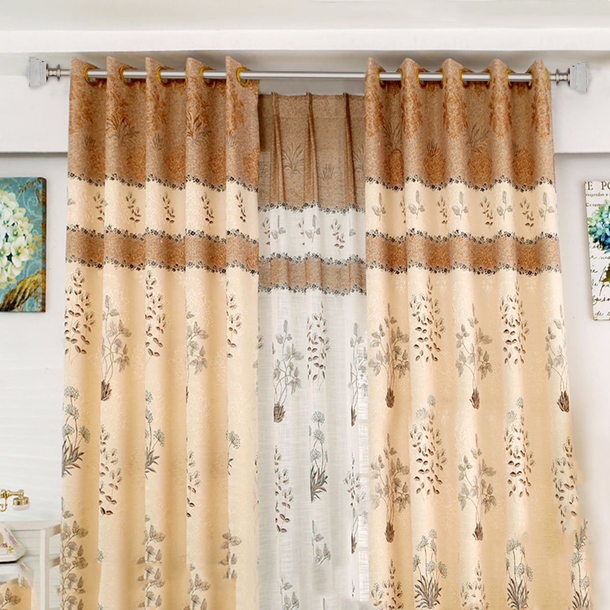 WL.Rocaille Standard Decorative 3/4" Acrylic Square Adjustable Curtain Rod