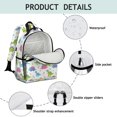 thumbnail image 4 of White Cartoon Dinosaurs Flowers Pattern Cute School Backpack Bag for School with Padded Back and Adjustable Shoulder Straps 15.25"x11.5"x5.25", 4 of 5