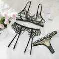 thumbnail image 1 of Conjunto de ropa interior con bordado de hermana real, perspectiva de deseo puro, liguero, conjunto de tres piezas, 1 of 6