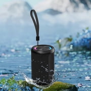 Jierben Waterproof Speaker, 12W Portable Bluetooth Speaker, LED Lights, Portable Outdoor Wireless Speaker for Shower, Beach, Travel, Gift Ideas, Gray