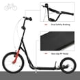 thumbnail image 5 of Yardi Yard Youth Scooter, Teens Kick Scooter with 16" Front and 12" Rear Dual Brakes Inflatable Wheels, Adjustable Handlebar Ride On Toy for Age 5+, Black, 5 of 7